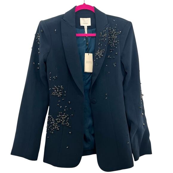 $695 Cinq á Sept Cheyenne Rhinestone Embellished Blazer - Picture 4 of 15